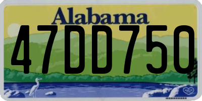 AL license plate 47DD750