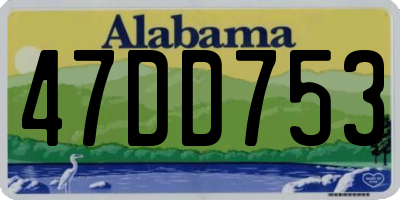 AL license plate 47DD753