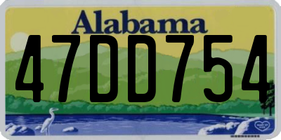 AL license plate 47DD754