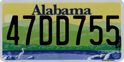 AL license plate 47DD755