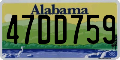 AL license plate 47DD759