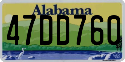 AL license plate 47DD760
