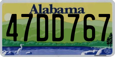 AL license plate 47DD767