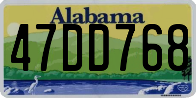 AL license plate 47DD768
