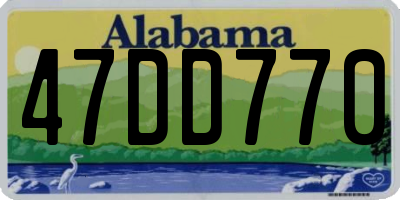 AL license plate 47DD770
