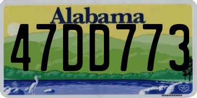AL license plate 47DD773