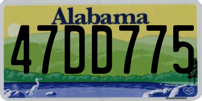 AL license plate 47DD775