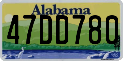 AL license plate 47DD780