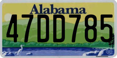 AL license plate 47DD785
