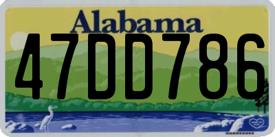 AL license plate 47DD786