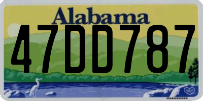 AL license plate 47DD787