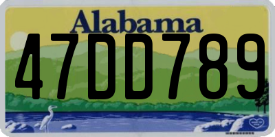 AL license plate 47DD789