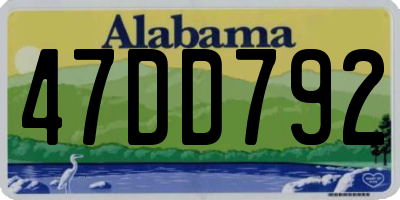 AL license plate 47DD792