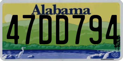 AL license plate 47DD794