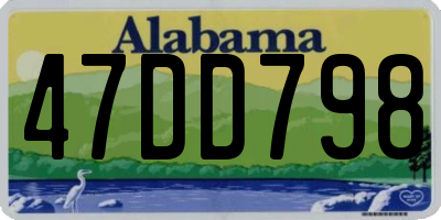 AL license plate 47DD798