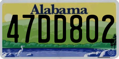 AL license plate 47DD802