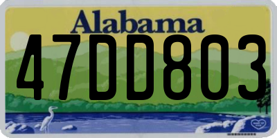 AL license plate 47DD803
