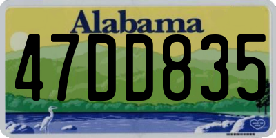 AL license plate 47DD835