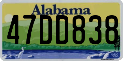 AL license plate 47DD838