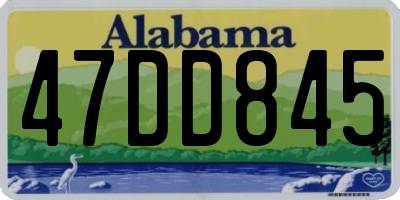AL license plate 47DD845