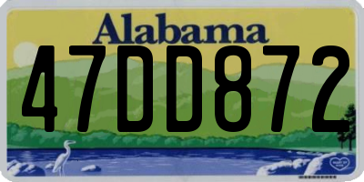 AL license plate 47DD872