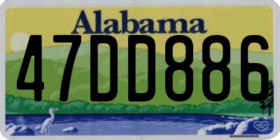AL license plate 47DD886