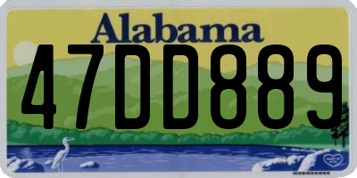 AL license plate 47DD889