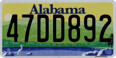 AL license plate 47DD892