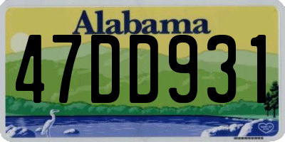 AL license plate 47DD931