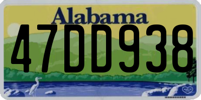 AL license plate 47DD938