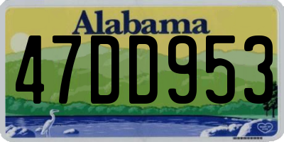 AL license plate 47DD953