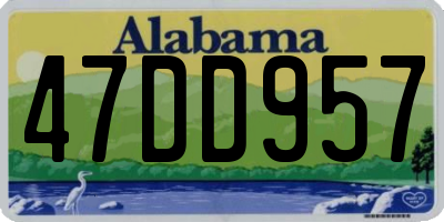 AL license plate 47DD957