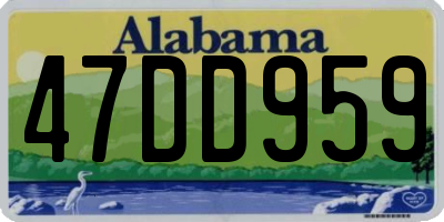 AL license plate 47DD959