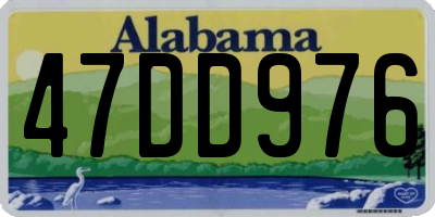 AL license plate 47DD976