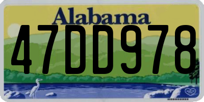 AL license plate 47DD978