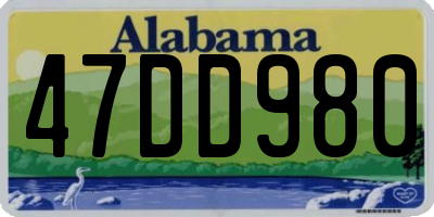 AL license plate 47DD980
