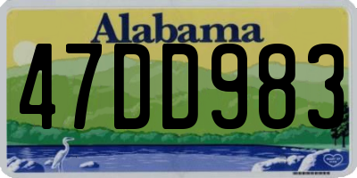 AL license plate 47DD983