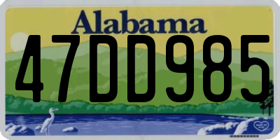 AL license plate 47DD985
