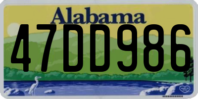 AL license plate 47DD986