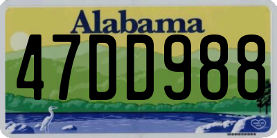 AL license plate 47DD988