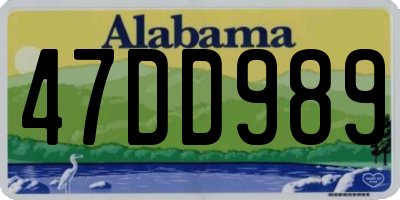 AL license plate 47DD989