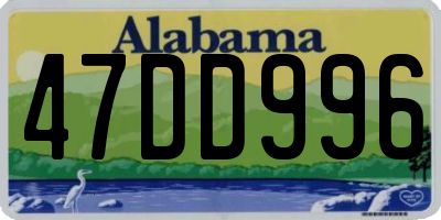 AL license plate 47DD996
