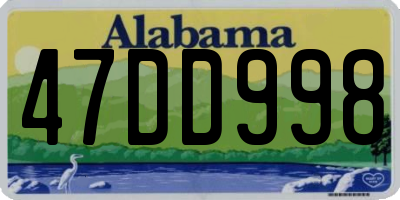 AL license plate 47DD998