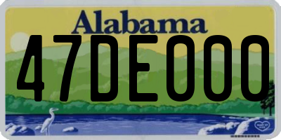 AL license plate 47DE000