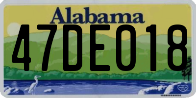 AL license plate 47DE018