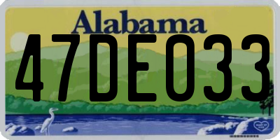 AL license plate 47DE033
