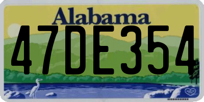AL license plate 47DE354