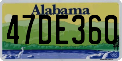AL license plate 47DE360