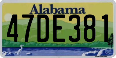 AL license plate 47DE381