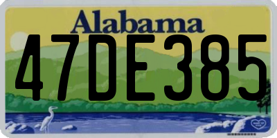 AL license plate 47DE385